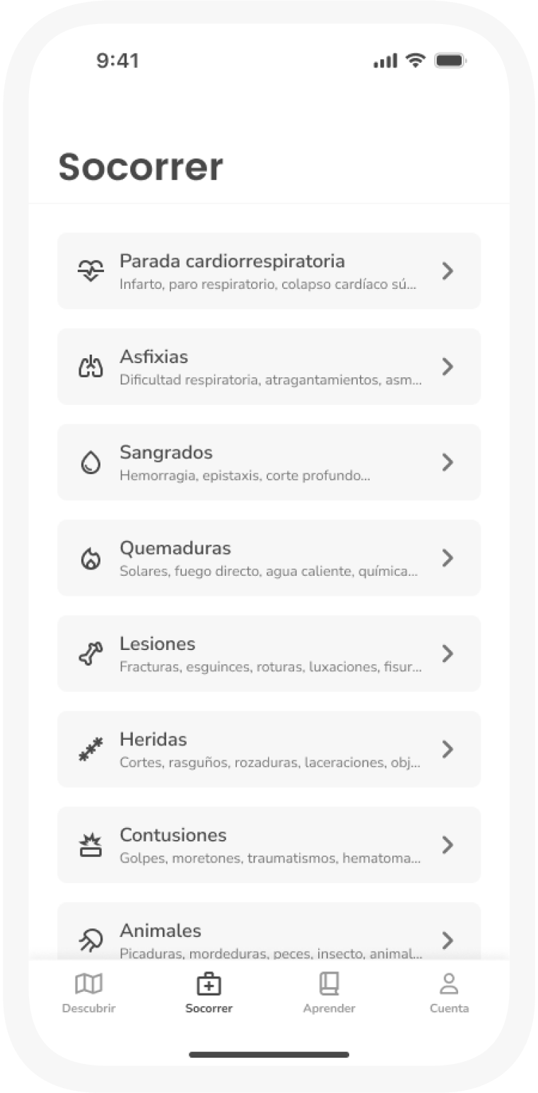 Rescued App Main Screen